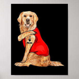 Póster Meme gracioso perro adoro a mamá tatuaje regalo ma