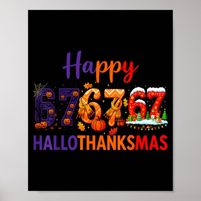 Póster Meme Hugvyn Seis Siete Hallothanksmas Halloween  (Frente)