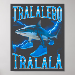 Póster Meme italiano surrealista de cerebro podrido Trala