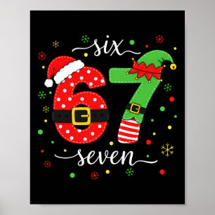 Póster Meme Navideño Seis Siete Tendencia 67 Navidad Homb
