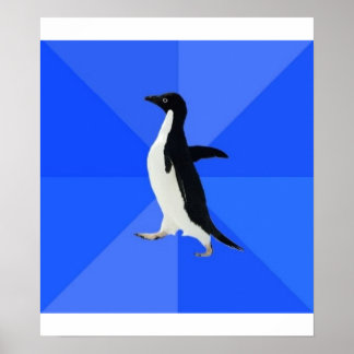 Póster Meme para animales con consejo pingüino incómodo