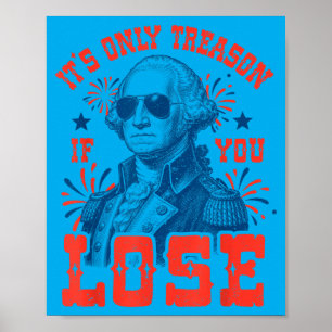 Póster Meme Patriótico Divertido de George Washington 4 d