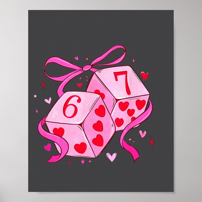 Póster Meme Playing Cards Valentine,preppy Funny Coquette (Frente)