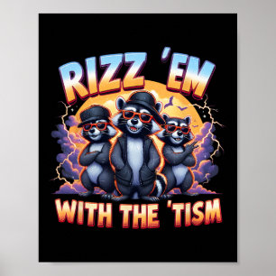 Póster Meme Racoon Autista Rizz Em Con El Autismo Del Tis