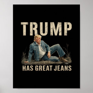 Póster Meme Retro Trump Tiene Grandes Jeans