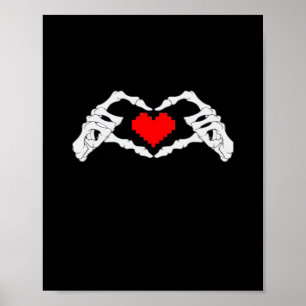Póster Meme Skeleton Heart And Hands