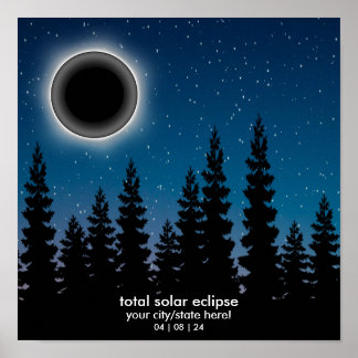 Póster Memento de recuerdo de eclipse solar personalizado