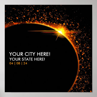 Póster Memento de recuerdo de eclipse solar personalizado
