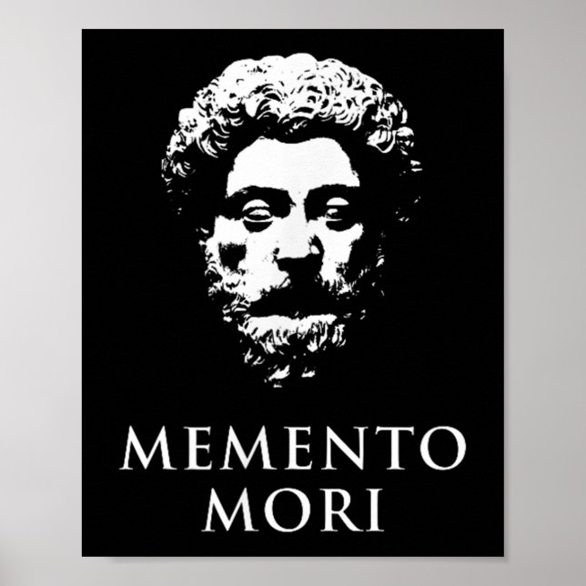 Póster Memento Mori Con La Cabeza De Marcus Aurelius (Frente)