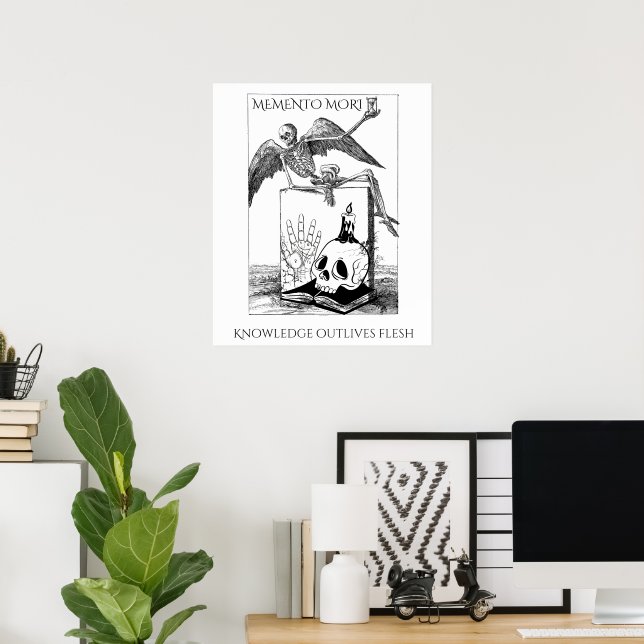 Póster memento mori dark academia (Oficina en casa)
