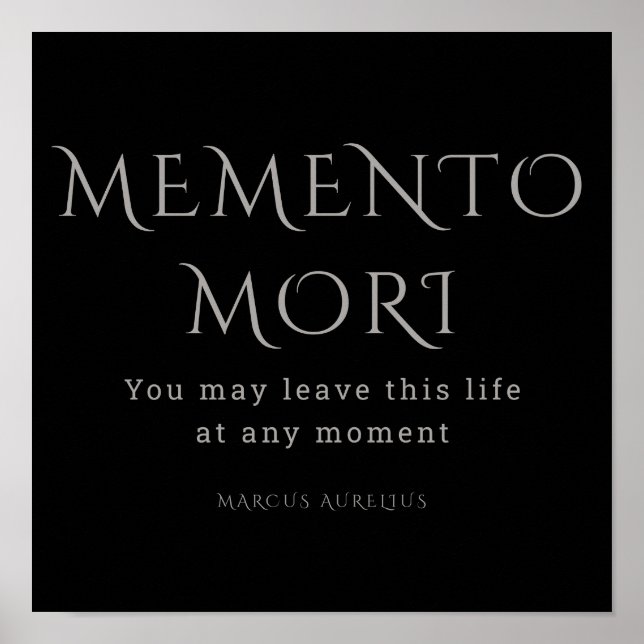 Póster Memento Mori, estoicismo, Marcus Aurelius (Frente)