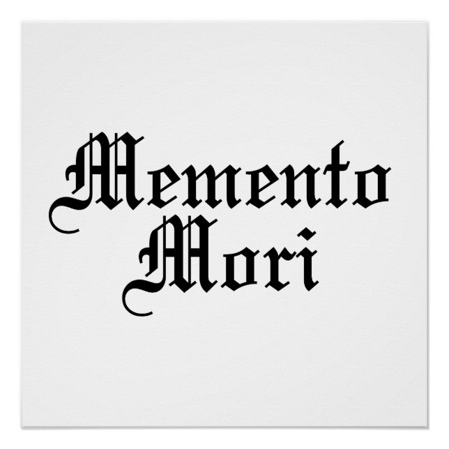 Póster Memento Mori - Frase latina (Anverso)