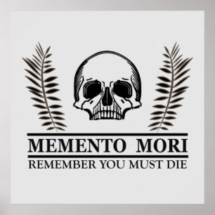 Póster memento mori latin sayings