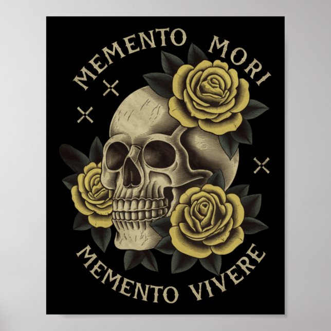 Póster Memento Mori Memento Vivere _ Filosofía & amp; Lat (Frente)