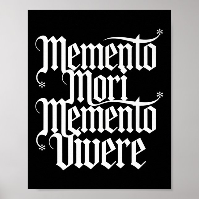 Póster Memento Mori Memento Vivere Latin Cita Ae Gótico (Frente)