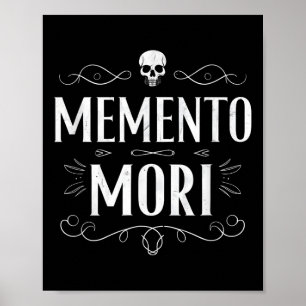 Póster Memento Mori Mortalidad Stoic Stoicism Filosofía Q