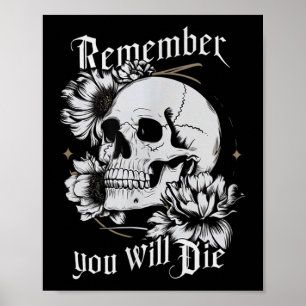 Póster Memento Mori Skull Stoic PhilosophMen Latin