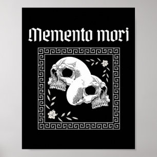 Póster Memento Mori Skull Stoic PhilosophMen Latin