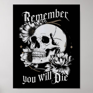 Póster Memento Mori Skull Stoic PhilosophMen Latin