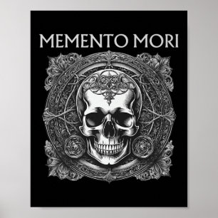 Póster Memento Mori Skull Stoic PhilosophMen Latin