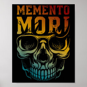 Póster Memento Mori Stoicism Skull Cita Filosofía estoica