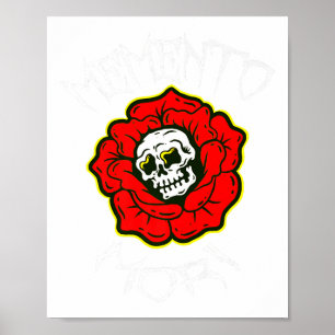 Póster Memento Mori Tattoo Tradicional Flor y calavera