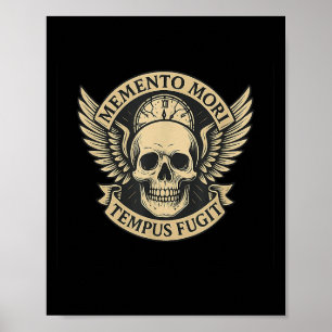 Póster Memento Mori Tempus Fugit Latin Stoic