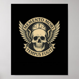 Póster Memento Mori Tempus Fugit Latin Stoic Cita Premiu