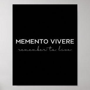 Póster Memento Vivere Recuerda Vivir Filosofía Latín Q