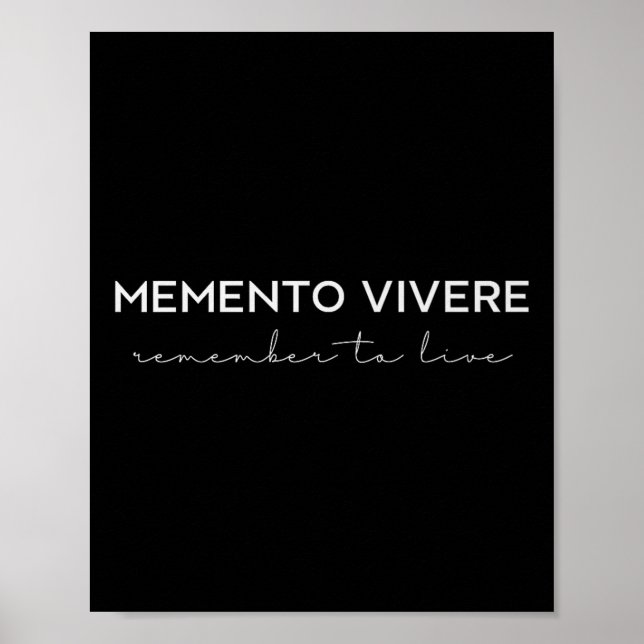 Póster Memento Vivere Recuerda Vivir Filosofía Latín Q (Frente)
