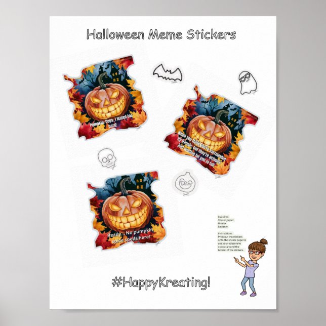 Póster ¡Memes de Halloween! (Frente)