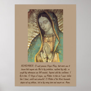 Póster Memorare a la Virgen bendecida