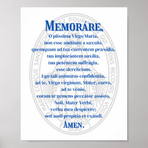 Póster Memorare (Medalla milagrosa) Imprimir