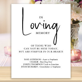 Póster Memoria de Amor Nombres Personalizados Memorial de