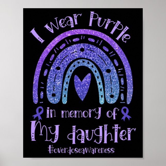 Póster Memoria de hija usa pruple conciencia de sobredosi (Frente)