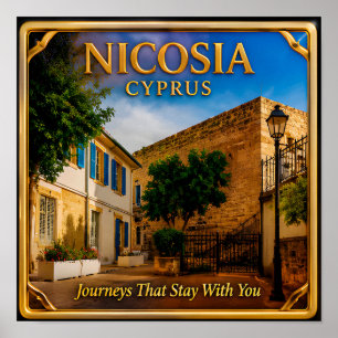 Póster Memoria de la ciudad de Nicosia Chipre para entusi