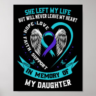 Póster Memoria De La Hija De Conciencia Sobre El Suicidio