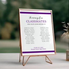 Póster Memoria Púrpura De La Reunión De Nuestros Compañer