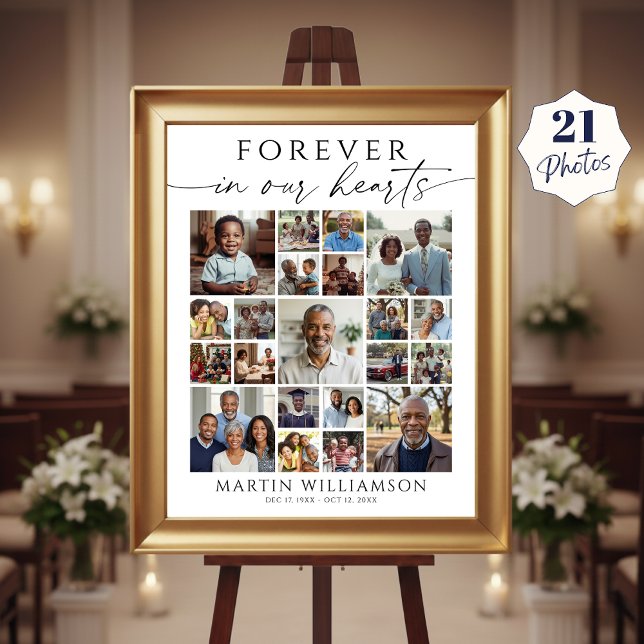 Póster Memorial 21 Photo Collage Forever in our Hearts (Subido por el creador)