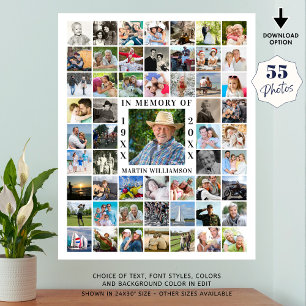 Póster Memorial 55 Collage de fotos En Memoria