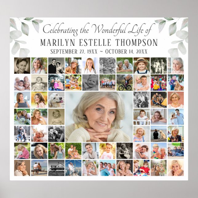 Póster Memorial 59 Celebración de la Vida en el Collage d (Frente)