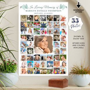 Póster Memorial Botánico Corazón Hojas Cincuenta y Cinco 