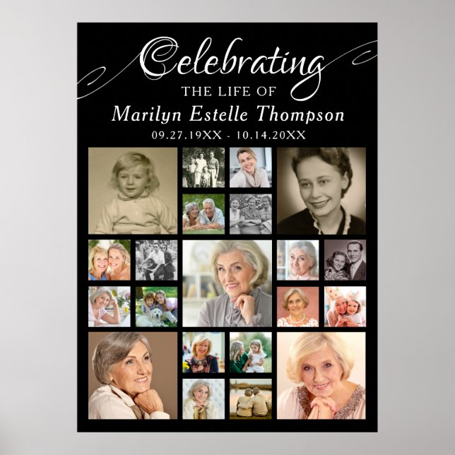 Póster Memorial CELEBRANDO LA VIDA DE 21 Foto Negro (Frente)