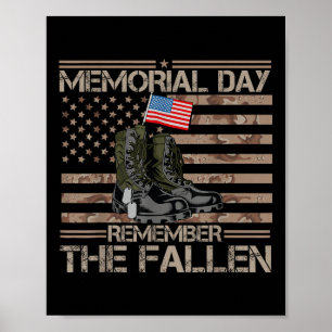Póster Memorial Day Recuerden La Caída Del Veterano Ejérc