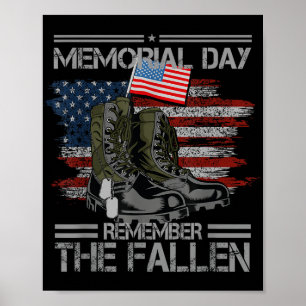 Póster Memorial Day Recuerden La Caída Del Veterano Ejérc