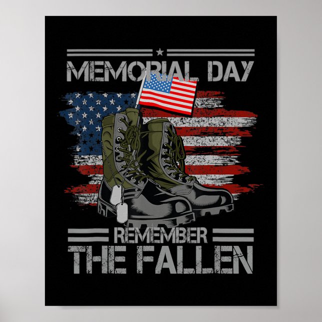 Póster Memorial Day Recuerden La Caída Del Veterano Ejérc (Frente)