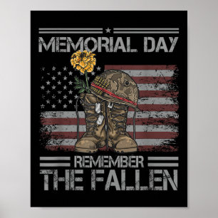 Póster Memorial Day Recuerden La Caída Del Veterano Ejérc