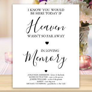 Póster Memorial de Boda en el Cielo Recuerdo Personalizad