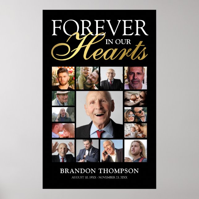 Póster Memorial de fotos del funeral 15 (Frente)
