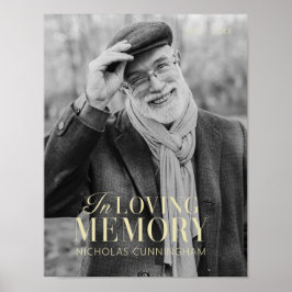 Póster Memorial de fotos moderno elegante en la memoria a